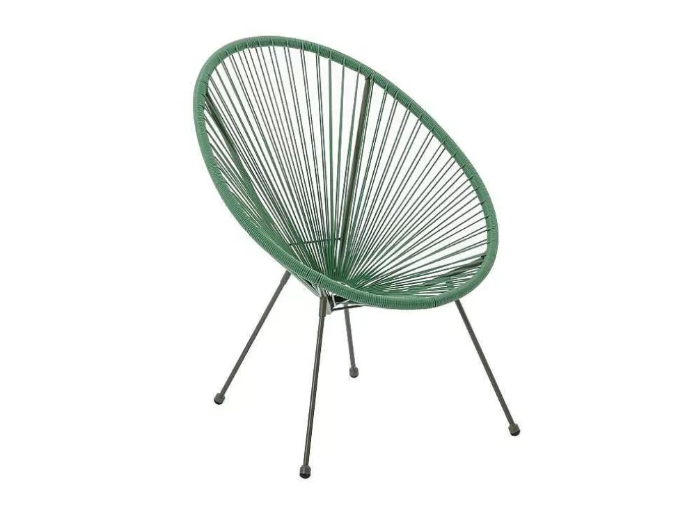 MYLIA Conjunto De Jardim Em Fios De Resina Entrancados, 2 Cadeiroes, Um Banco E Uma Mesa Caqui - Alios Iii De * Conjunto Relax De Jardim