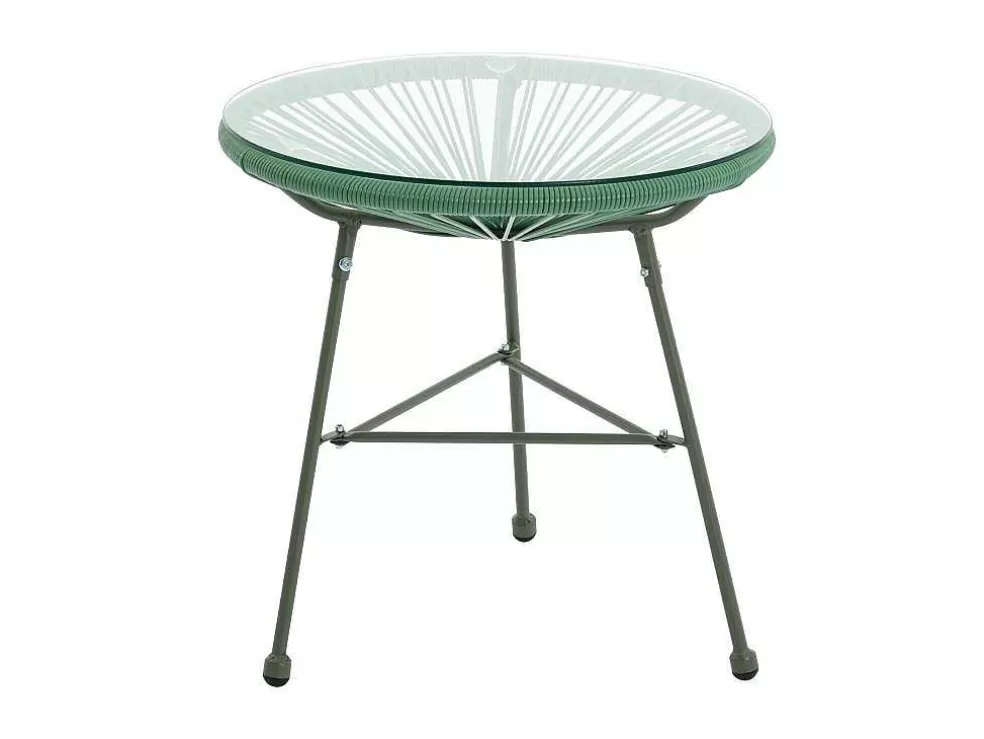 MYLIA Conjunto De Jardim Em Fios De Resina Entrancados, 2 Cadeiroes, Um Banco E Uma Mesa Caqui - Alios Iii De * Conjunto Relax De Jardim