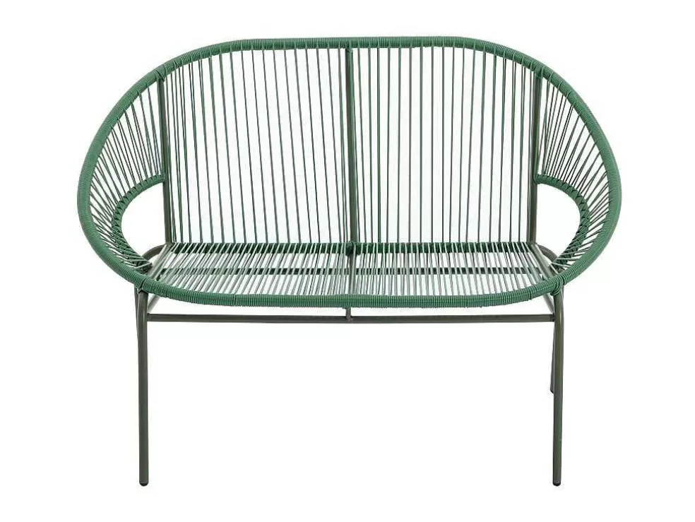 MYLIA Conjunto De Jardim Em Fios De Resina Entrancados, 2 Cadeiroes, Um Banco E Uma Mesa Caqui - Alios Iii De * Conjunto Relax De Jardim