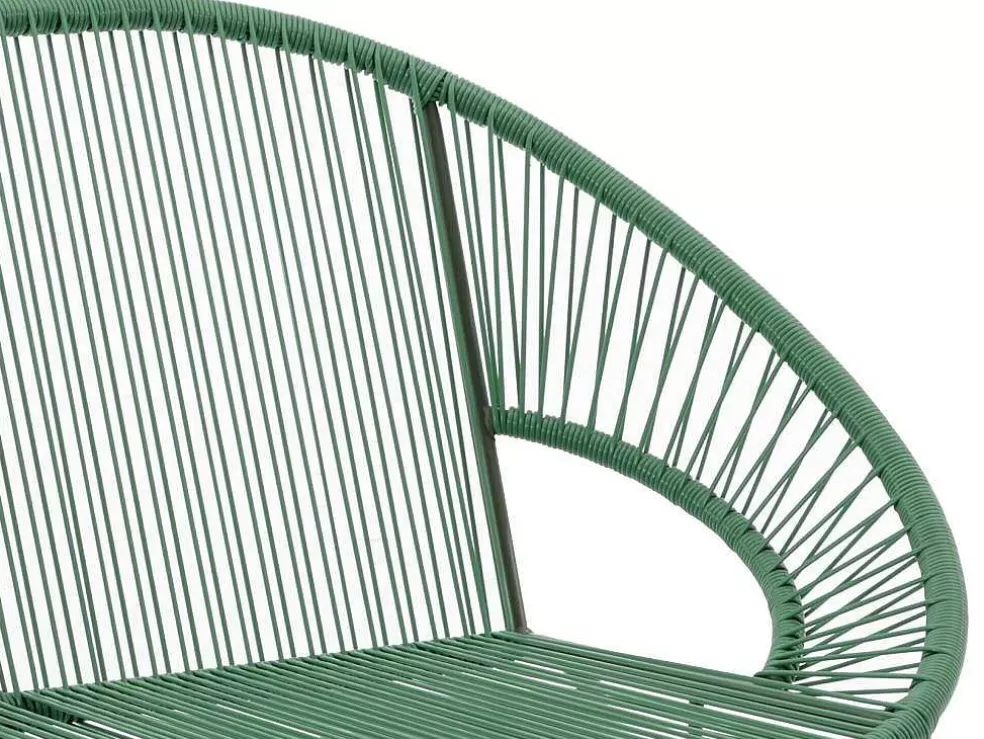 MYLIA Conjunto De Jardim Em Fios De Resina Entrancados, 2 Cadeiroes, Um Banco E Uma Mesa Caqui - Alios Iii De * Conjunto Relax De Jardim
