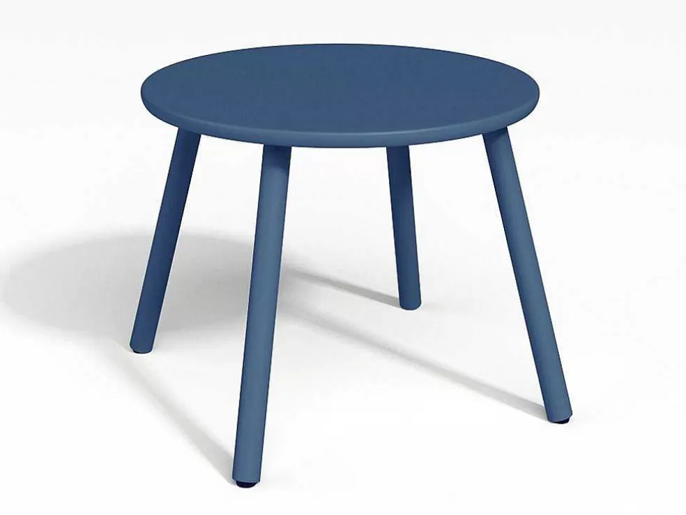 MYLIA Conjunto De Jardim Em Metal, 2 Cadeiroes Baixos Empilhaveis E Mesas De Encaixar, Azul-Escuro - Mirmande* Conjunto Relax De Jardim