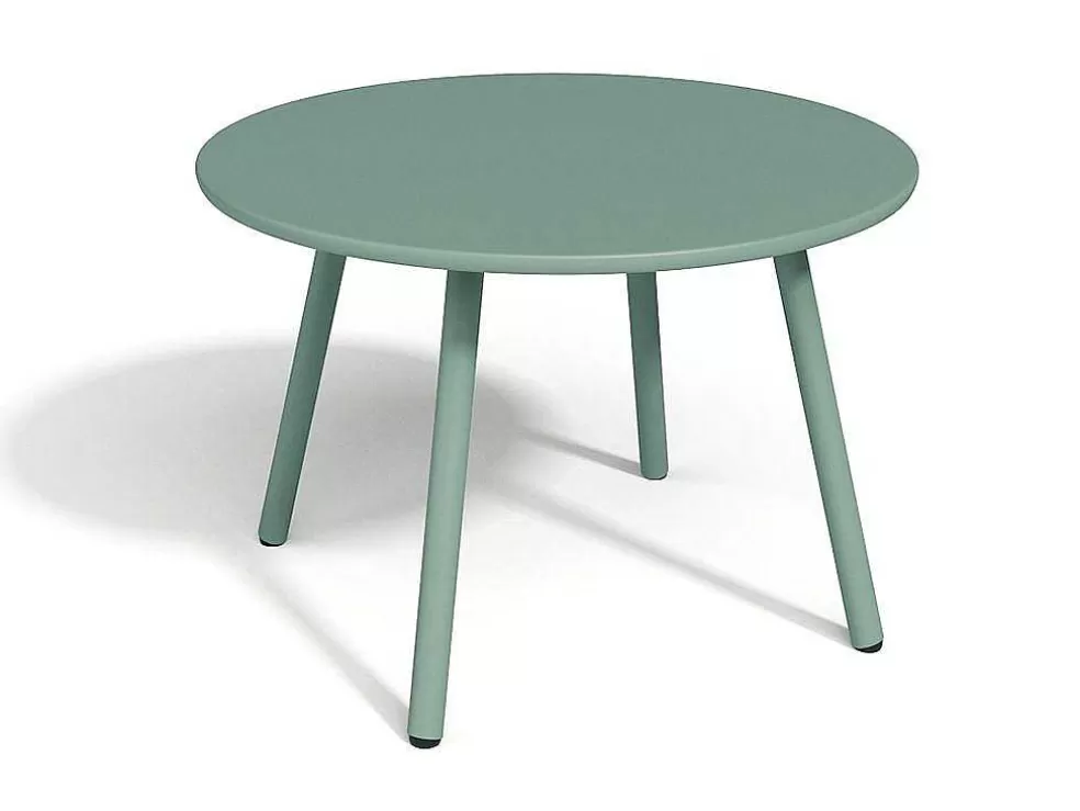 MYLIA Conjunto De Jardim Em Metal, 2 Cadeiroes Baixos Empilhaveis E Mesas De Encaixar, Verde-Amendoa - Mirmande* Conjunto Relax De Jardim