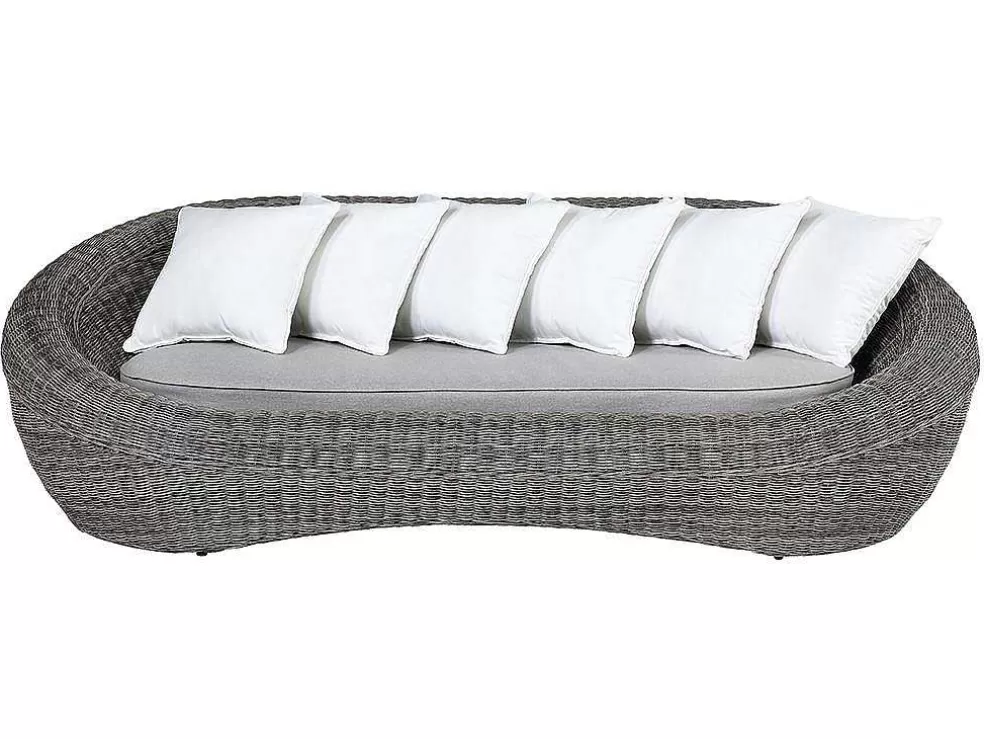 MYLIA Conjunto De Jardim Em Resina Entrancada: Sofá, 2 Cadeiroes E Mesa De Centro - Whiteheaven* Conjunto Relax De Jardim