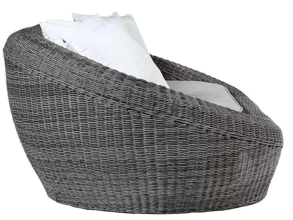 MYLIA Conjunto De Jardim Em Resina Entrancada: Sofá, 2 Cadeiroes E Mesa De Centro - Whiteheaven* Conjunto Relax De Jardim