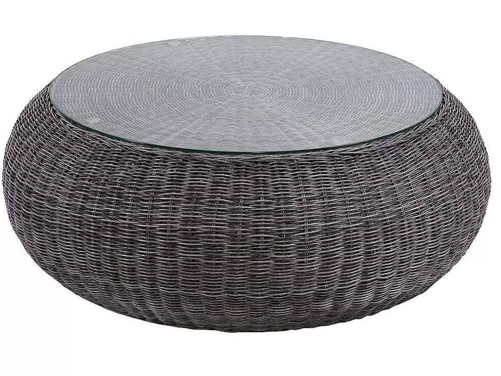 MYLIA Conjunto De Jardim Em Resina Entrancada: Sofá, 2 Cadeiroes E Mesa De Centro - Whiteheaven* Conjunto Relax De Jardim