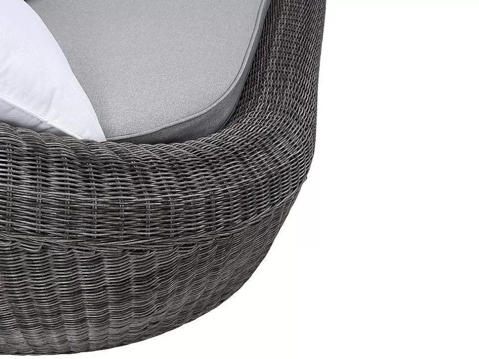 MYLIA Conjunto De Jardim Em Resina Entrancada: Sofá, 2 Cadeiroes E Mesa De Centro - Whiteheaven* Conjunto Relax De Jardim