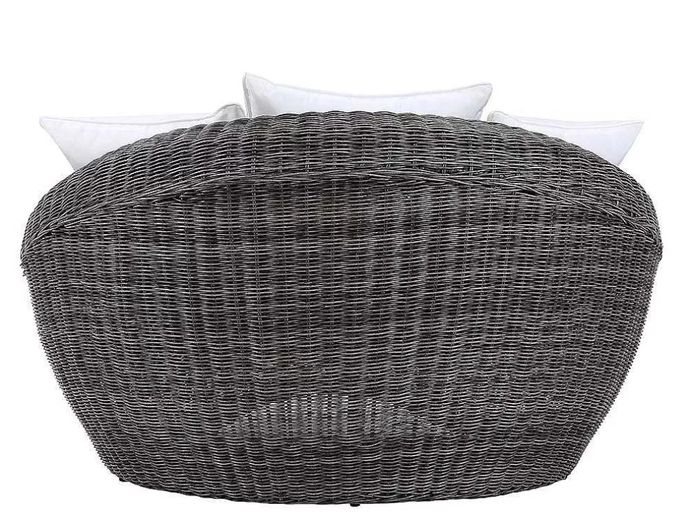 MYLIA Conjunto De Jardim Em Resina Entrancada: Sofá, 2 Cadeiroes E Mesa De Centro - Whiteheaven* Conjunto Relax De Jardim
