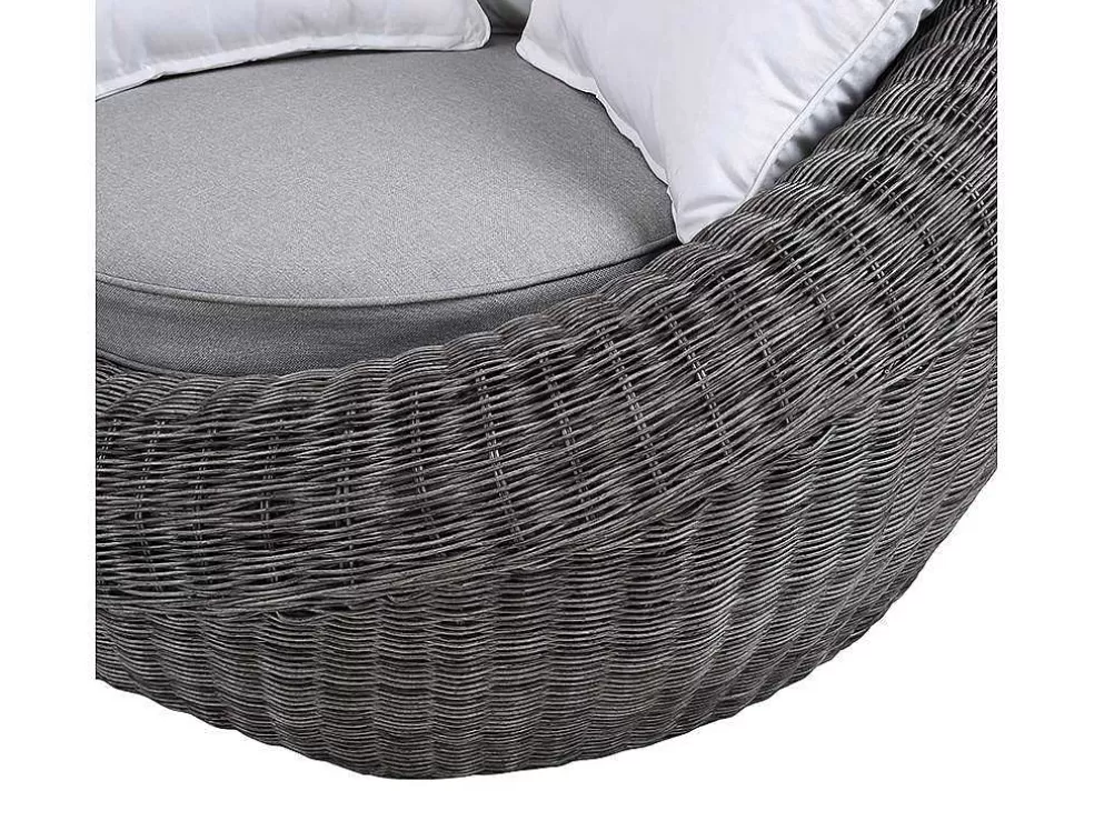 MYLIA Conjunto De Jardim Em Resina Entrancada: Sofá, 2 Cadeiroes E Mesa De Centro - Whiteheaven* Conjunto Relax De Jardim