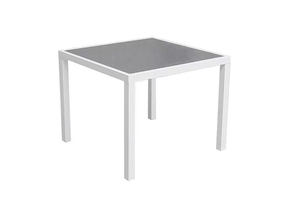 Happy Garden Conjunto De Moveis De Jardim Bergamo De 4 Lugares - Aluminio Branco* Conjunto Mesa E Cadeiras De Jardim