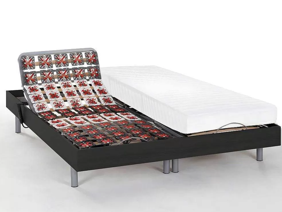 DREAMEA Conjunto De Relaxamento Com Discos De Molas Látex Cassiopee Iii Da - Motores Okin - 2X90X200 - Preto* Cama Articulada