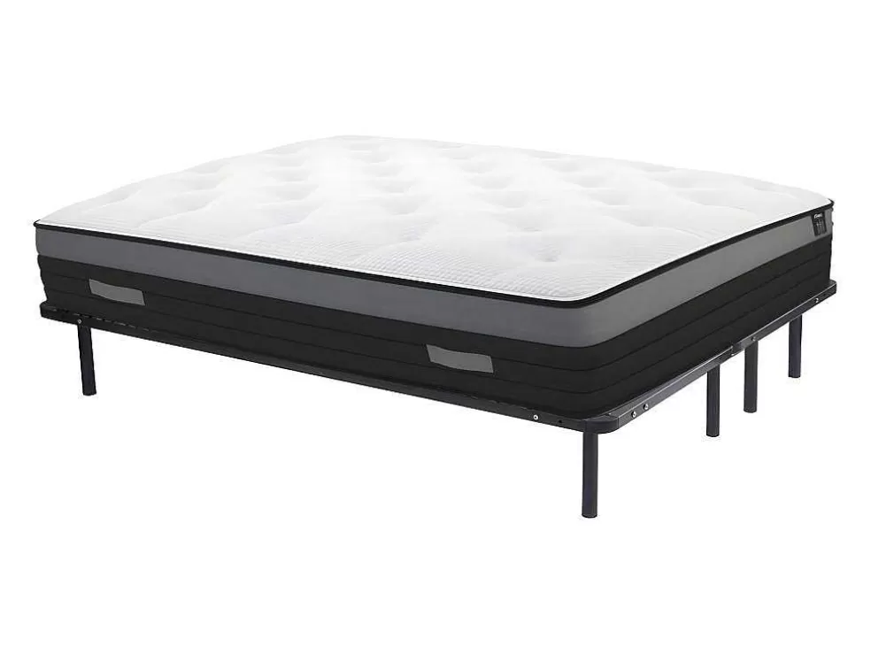 Ysmée Conjunto Estrutura De Ripas + Colchão Com 1118 Molas Ensacadas Com Faixa Respiravel Airplay De Dremea Play Com EsPéssura De 24 Cm - 180 X 200 Cm* Conjunto Colchão E Sommier