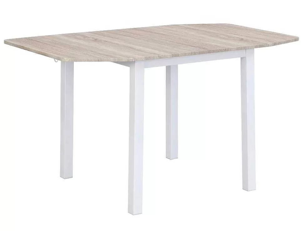 Vente-unique Conjunto Mesa + 4 Cadeiras Em Mdf E Metal Natural E Branco - Maewin* Promoções Sala