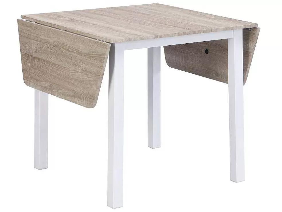 Vente-unique Conjunto Mesa + 4 Cadeiras Em Mdf E Metal Natural E Branco - Maewin* Promoções Sala