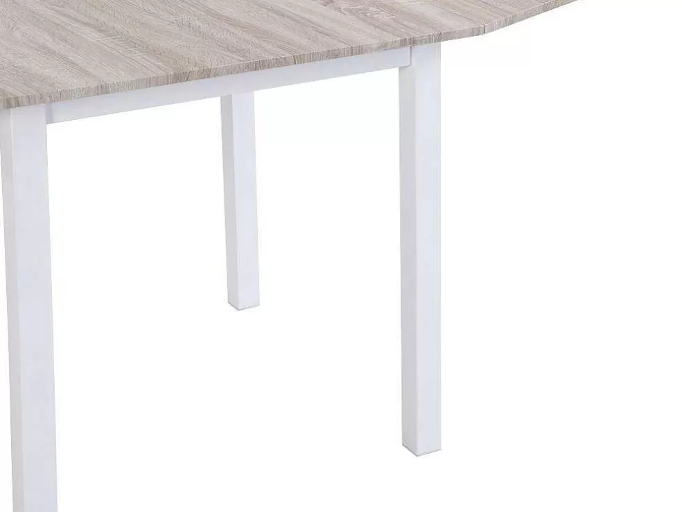 Vente-unique Conjunto Mesa + 4 Cadeiras Em Mdf E Metal Natural E Branco - Maewin* Promoções Sala