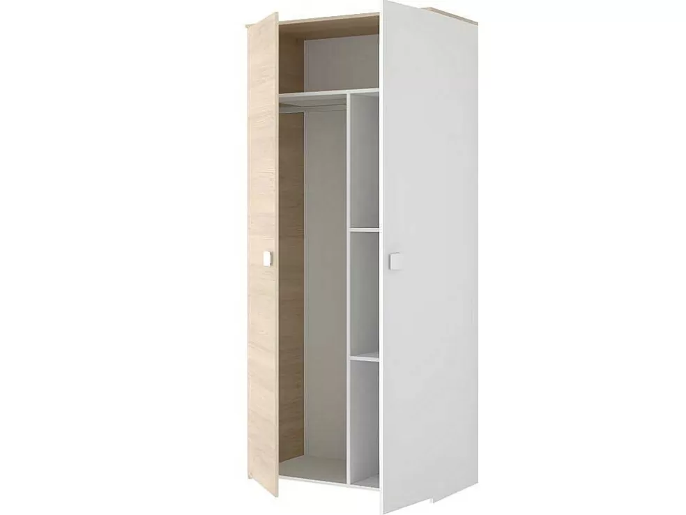 Vente-unique Conjunto Quarto Completo Cama 90 X 190 Cm + Mesa De Cabeceira + Guarda-Roupa - Sonia* Cama Dupla