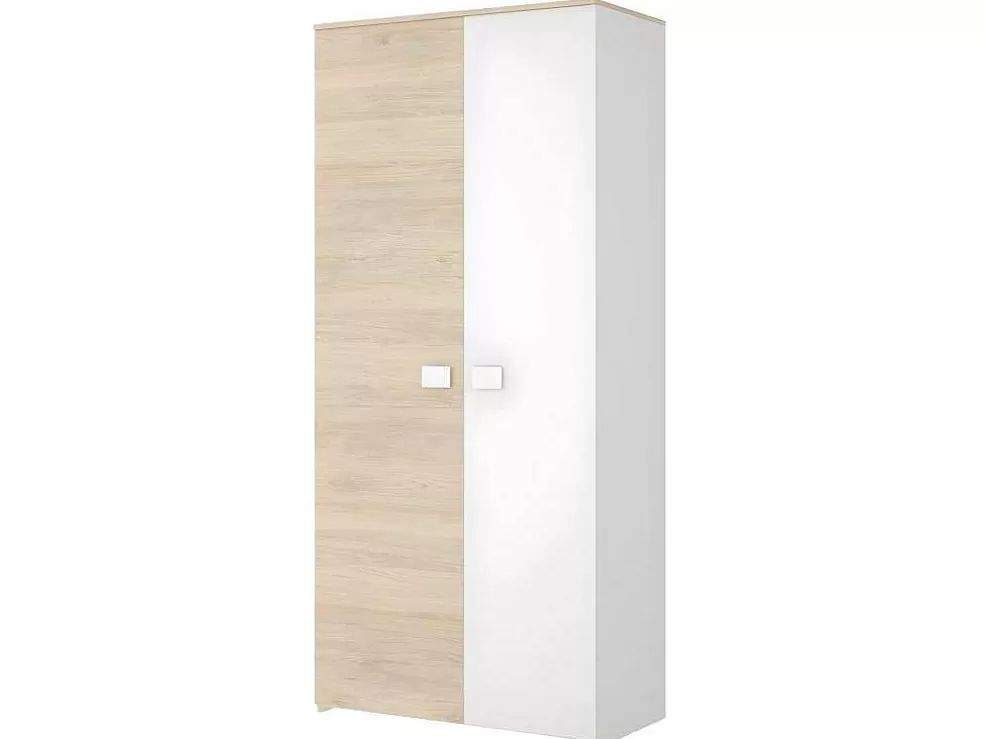 Vente-unique Conjunto Quarto Completo Cama 90 X 190 Cm + Mesa De Cabeceira + Guarda-Roupa - Sonia* Cama Dupla