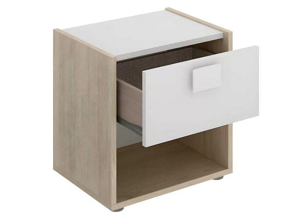 Vente-unique Conjunto Quarto Completo Cama 90 X 190 Cm + Mesa De Cabeceira + Guarda-Roupa - Sonia* Cama Dupla