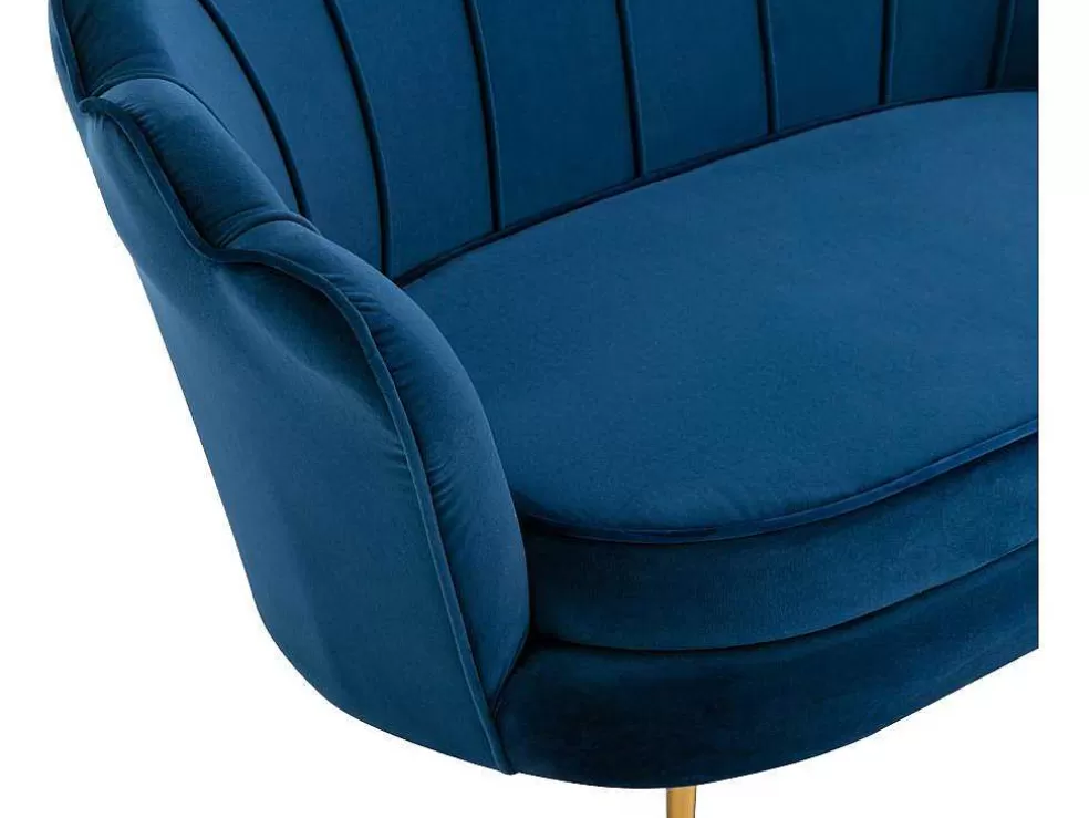 PASCAL MORABITO Conjunto Sofá De 2 Lugares E Poltrona Concha Em Veludo Azul-Escuro Dandelion* Conjunto Sofá E Poltrona