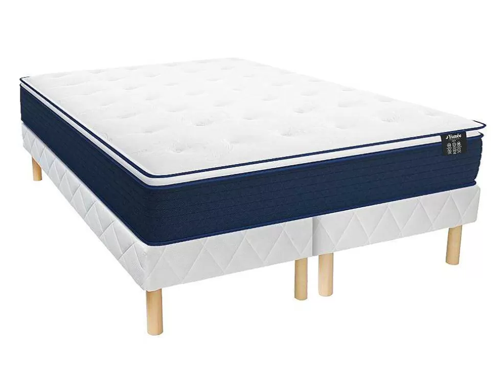 Ysmée Conjunto Sommier + Colchão De Molas Ensacadas E Sobrecolchão Integrado 180X200 Cm - Altier Da Dreamea* Conjunto Colchão E Sommier
