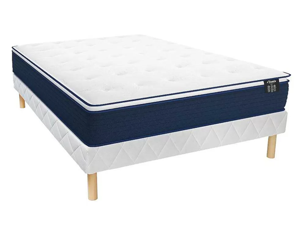 Ysmée Conjunto Sommier + Colchão De Molas Ensacadas E Sobrecolchão Integrado 160X200 Cm - Altier Da Dreamea* Conjunto Colchão E Sommier