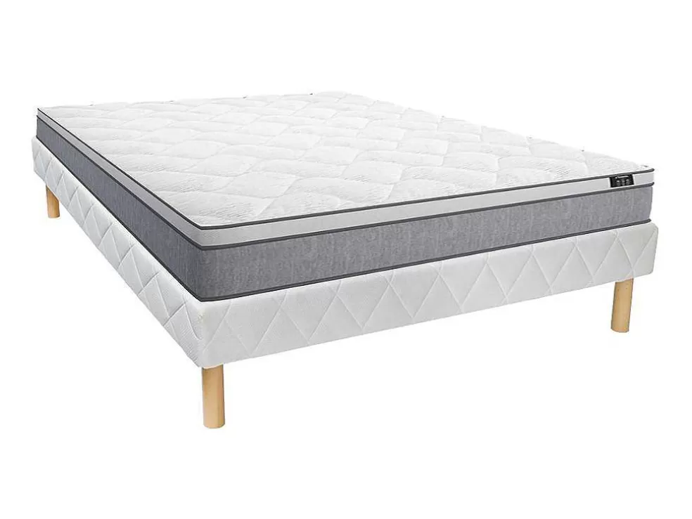 Ysmée Conjunto Sommier + Colchão De Molas Ensacadas Esp. 22 Cm Serenite Da Ysmee - 160X200 Cm* Conjunto Colchão E Sommier