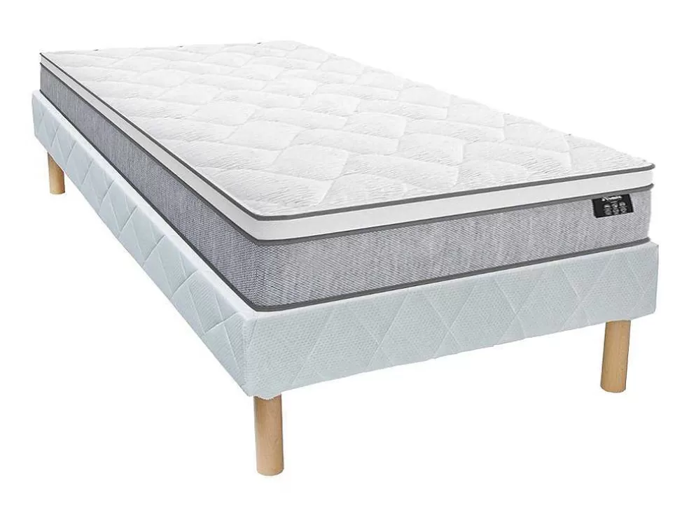 Ysmée Conjunto Sommier + Colchão De Molas Ensacadas Esp. 22 Cm Serenite Da Ysmee - 90X190 Cm* Conjunto Colchão E Sommier