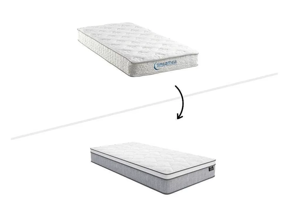 Ysmée Conjunto Sommier + Colchão De Molas Ensacadas Esp. 22 Cm Serenite Da Ysmee - 90X190 Cm* Conjunto Colchão E Sommier