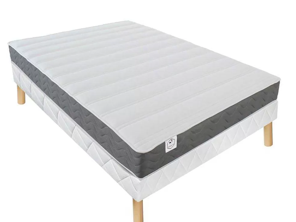 DREAMEA Conjunto Sommier + Colchão Espuma Hd + Memória De Forma + Tecido 3D Respiravel Heaven Da - 140 X 190 Cm* Conjunto Colchão E Sommier