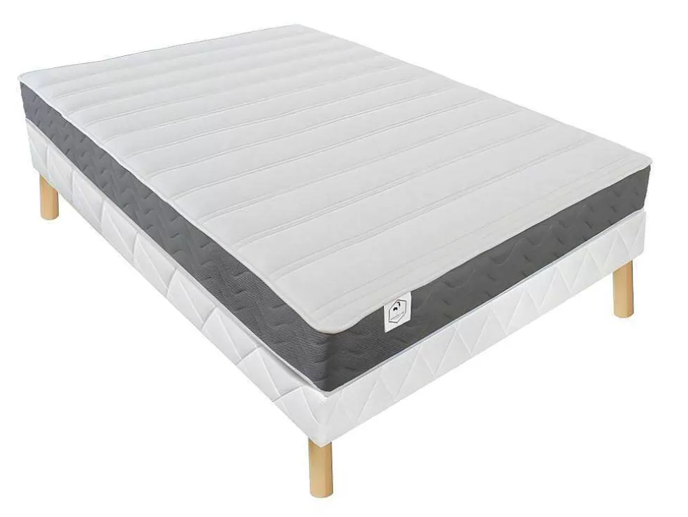 DREAMEA Conjunto Sommier + Colchão Espuma Hd + Memória De Forma + Tecido 3D Respiravel Heaven Da - 160 X 200 Cm* Conjunto Colchão E Sommier