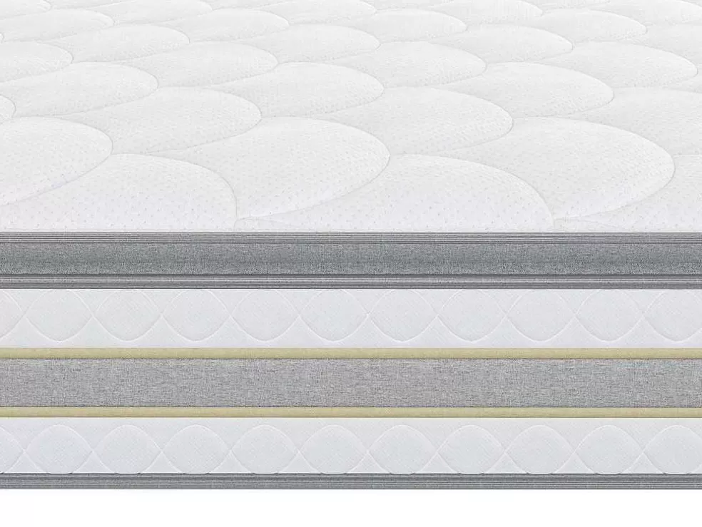 Ysmée Conjunto Sommier + Colchão Molas Ensacadas E Sobrecolchão Integrado Canterbury Da Dreamea - 160 X 200 Cm* Conjunto Colchão E Sommier