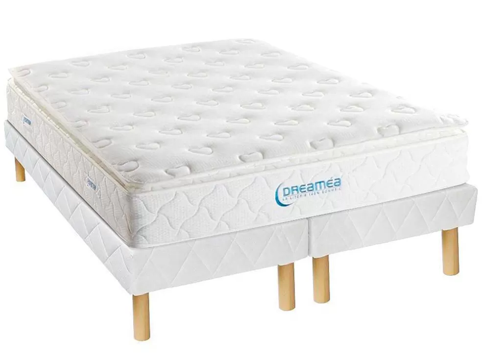 DREAMEA Conjunto Sommier + Colchão Molas Ensacadas Sobrecolchão Integrado American Dream Da - 200 X 200 Cm* Conjunto Colchão E Sommier