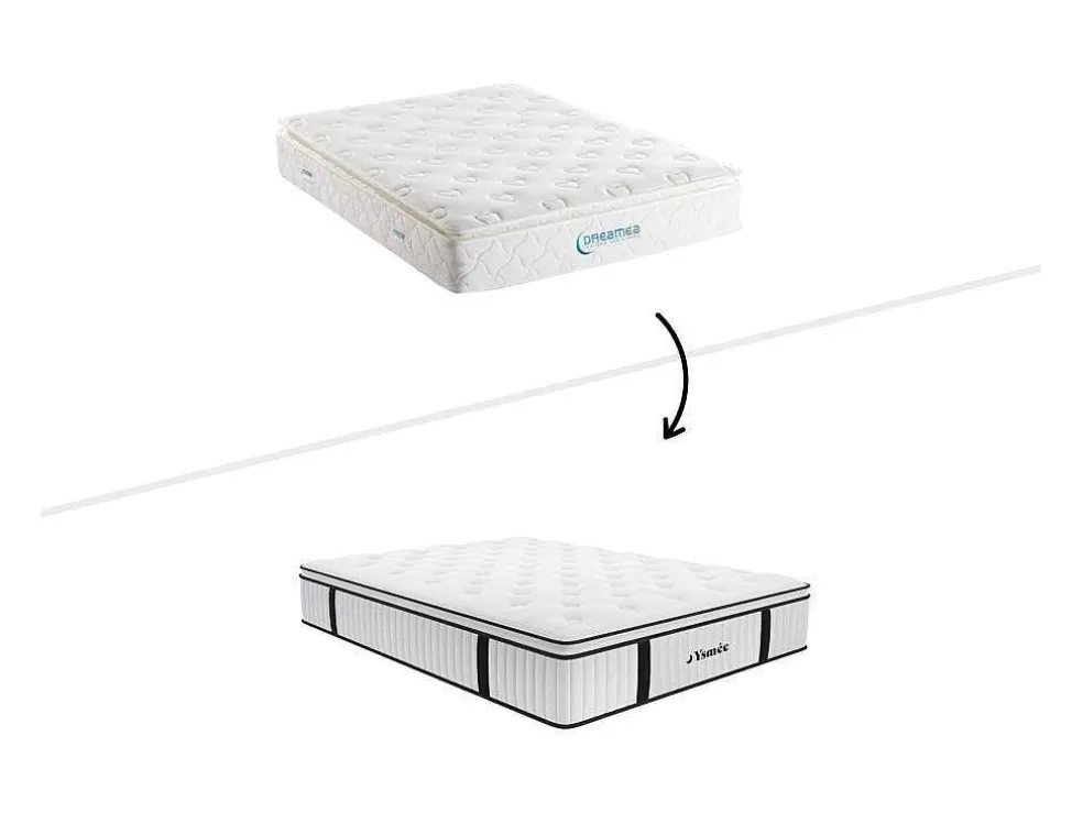 DREAMEA Conjunto Sommier + Colchão Molas Ensacadas Sobrecolchão Integrado American Dream Da - 140 X 190 Cm* Conjunto Colchão E Sommier