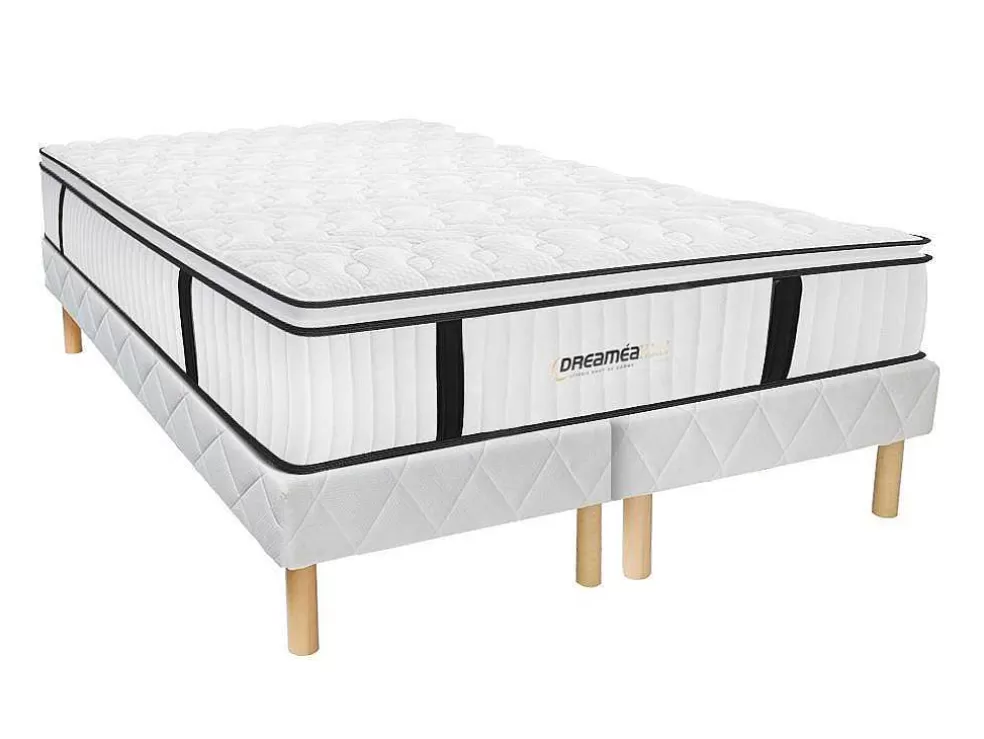 DREAMEA HOTEL Conjunto Sommier E Colchão Antifogo Molas Ensacadas E Sobrecolchão Integrado 180X200 Cm - Delice Da * Conjunto Colchão E Sommier