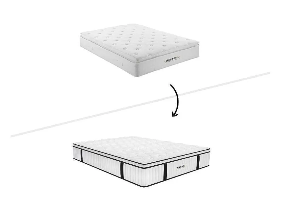 DREAMEA HOTEL Conjunto Sommier E Colchão Antifogo Molas Ensacadas E Sobrecolchão Integrado 140X190 Cm - Delice Da * Conjunto Colchão E Sommier