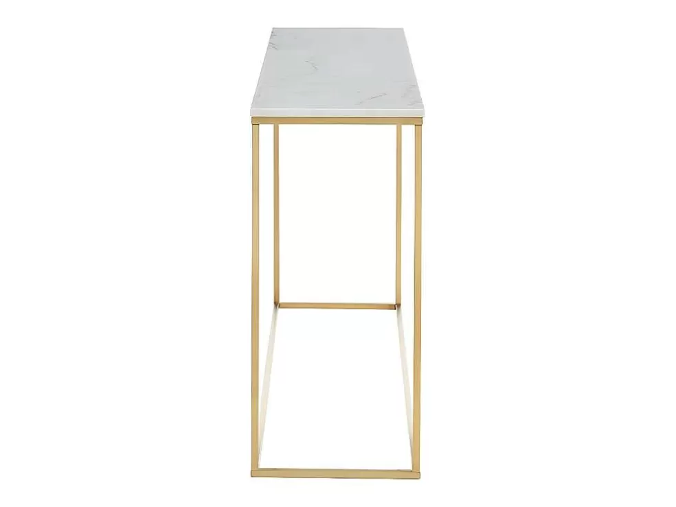 PASCAL MORABITO Consola Design Em Marmore E Metal Cor Branco E Dourado - Aretha De * Consola