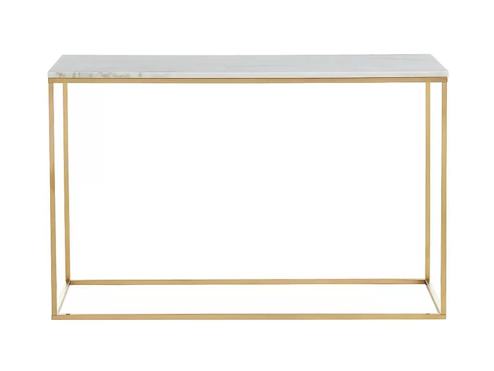 PASCAL MORABITO Consola Design Em Marmore E Metal Cor Branco E Dourado - Aretha De * Consola
