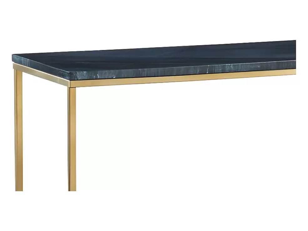 PASCAL MORABITO Consola Design Em Marmore E Metal Cor Preto E Dourado - Aretha De * Consola