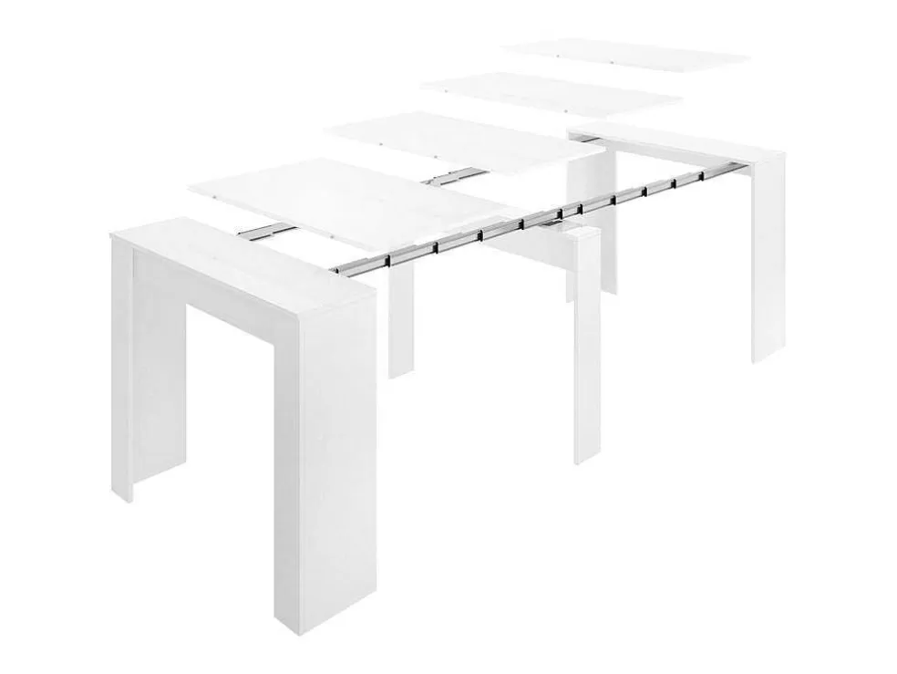 Vente-unique Consola Extensivel Onega - 10 Lugares - 4 Extensoes - Cor: Branca* Promoções Sala