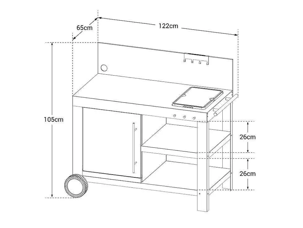 Cook'in Garden - Aparador Para Chapa Nova Xl* Pequenos Eletrodomésticos