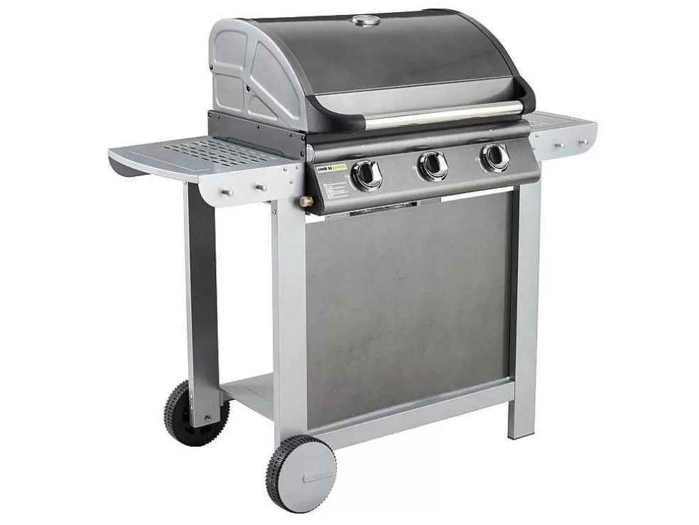 Cook'in Garden - Barbecue A Gas Fiesta 3 - 3 Queimadores Com Termometro 10,5Kw* Barbecue, Braseiro De Jardim, Plancha