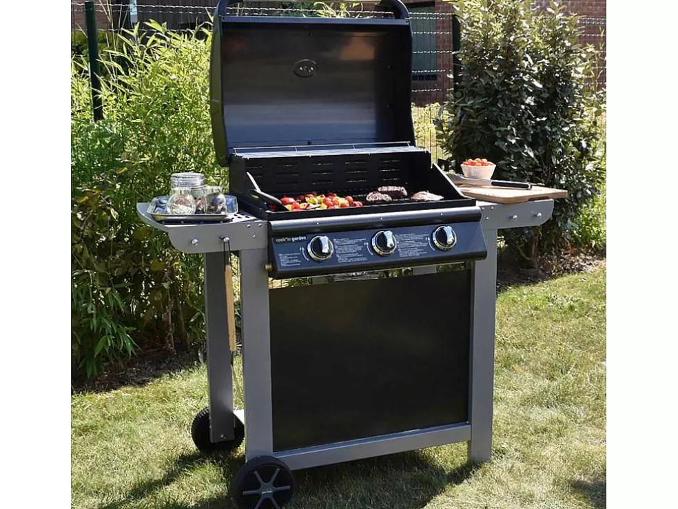 Cook'in Garden - Barbecue A Gas Fiesta 3 - 3 Queimadores Com Termometro 10,5Kw* Barbecue, Braseiro De Jardim, Plancha