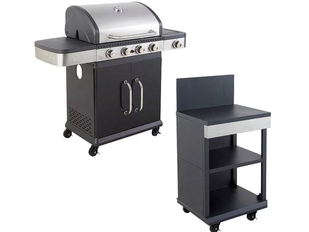 Cook'in Garden - Churrasqueira A Gas Fidgi 4 Com Bandeja Para Servir* Barbecue, Braseiro De Jardim, Plancha