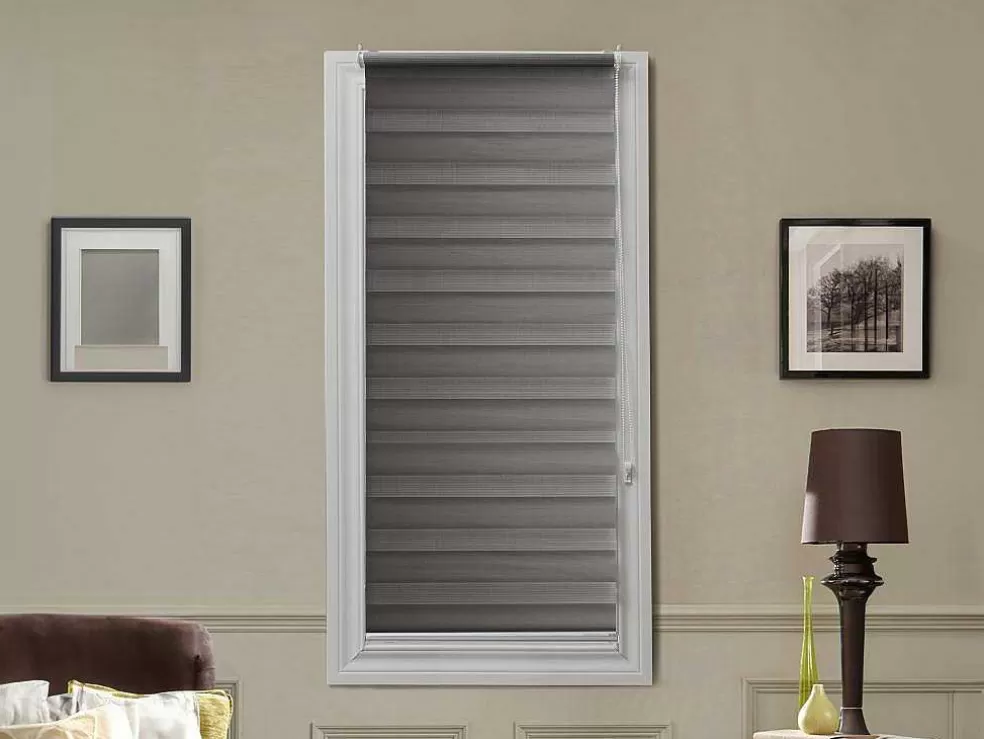 Vente-unique Cortina Enrolavel Dia/Noite Em Poliester - 60 X 180 Cm - Cinza - Barili* Persianas De Interior