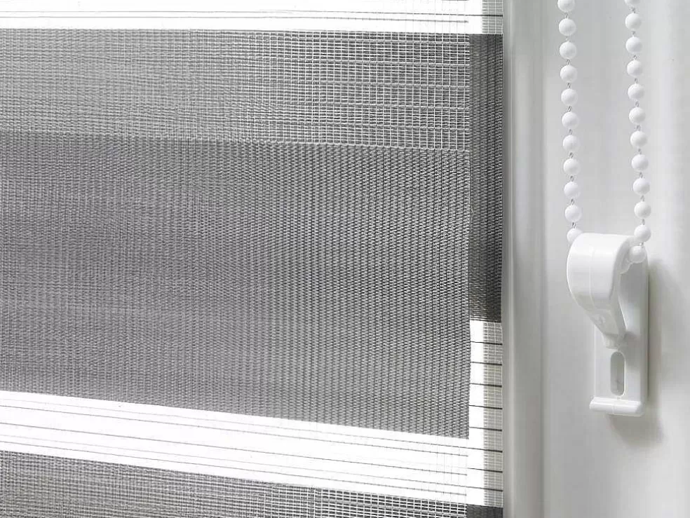Vente-unique Cortina Enrolavel Dia/Noite Em Poliester - 60 X 180 Cm - Cinza - Barili* Persianas De Interior