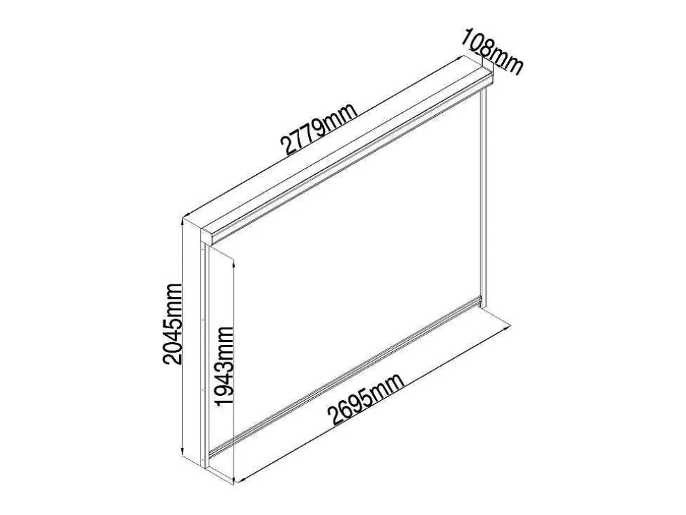 EXPERTLAND Cortina Retratil Para Pérgola Bioclimatica L2,78 X A2,05 M - Viadana* Pérgola, Coreto, Quiosque