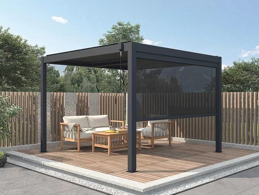 EXPERTLAND Cortina Retratil Para Pérgola Bioclimatica L2,78 X A2,05 M - Viadana* Pérgola, Coreto, Quiosque