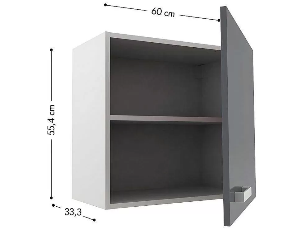 Vente-unique Cozinha Completa 300 Cm 10 Elementos De Arrumação Cinzento E Branco - Trattoria* Promoções Sala