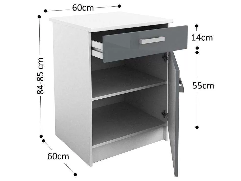 Vente-unique Cozinha Completa 300 Cm 10 Elementos De Arrumação Cinzento E Branco - Trattoria* Promoções Sala