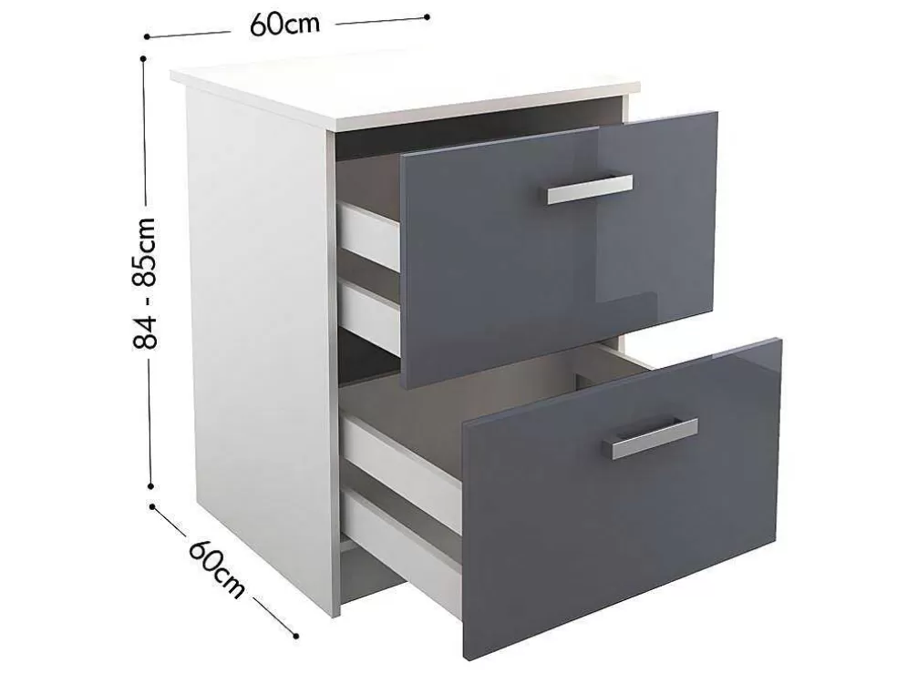 Vente-unique Cozinha Completa 300 Cm 10 Elementos De Arrumação Cinzento E Branco - Trattoria* Promoções Sala