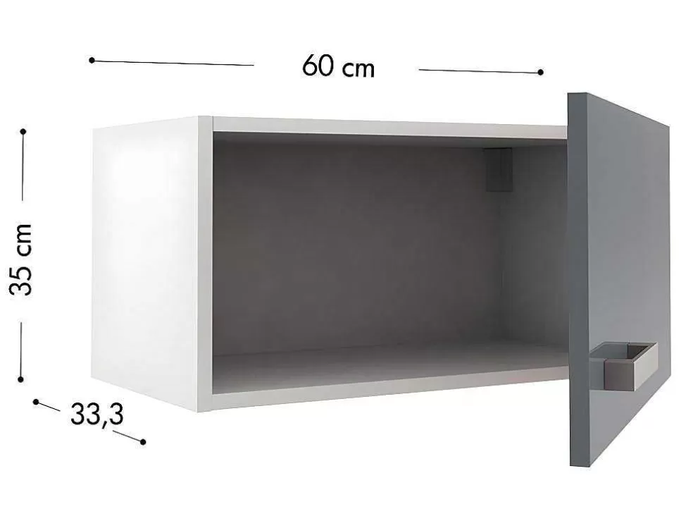 Vente-unique Cozinha Completa 300 Cm 10 Elementos De Arrumação Cinzento E Branco - Trattoria* Promoções Sala
